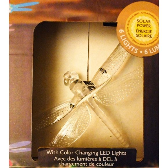 Solar Powered Weatherproof LED Lights Cascading Dragonflies - Picture 3 of 4